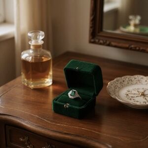 Antique Sterling Silver Art Deco Green Emerald Cut Rhinestone Ring Size …